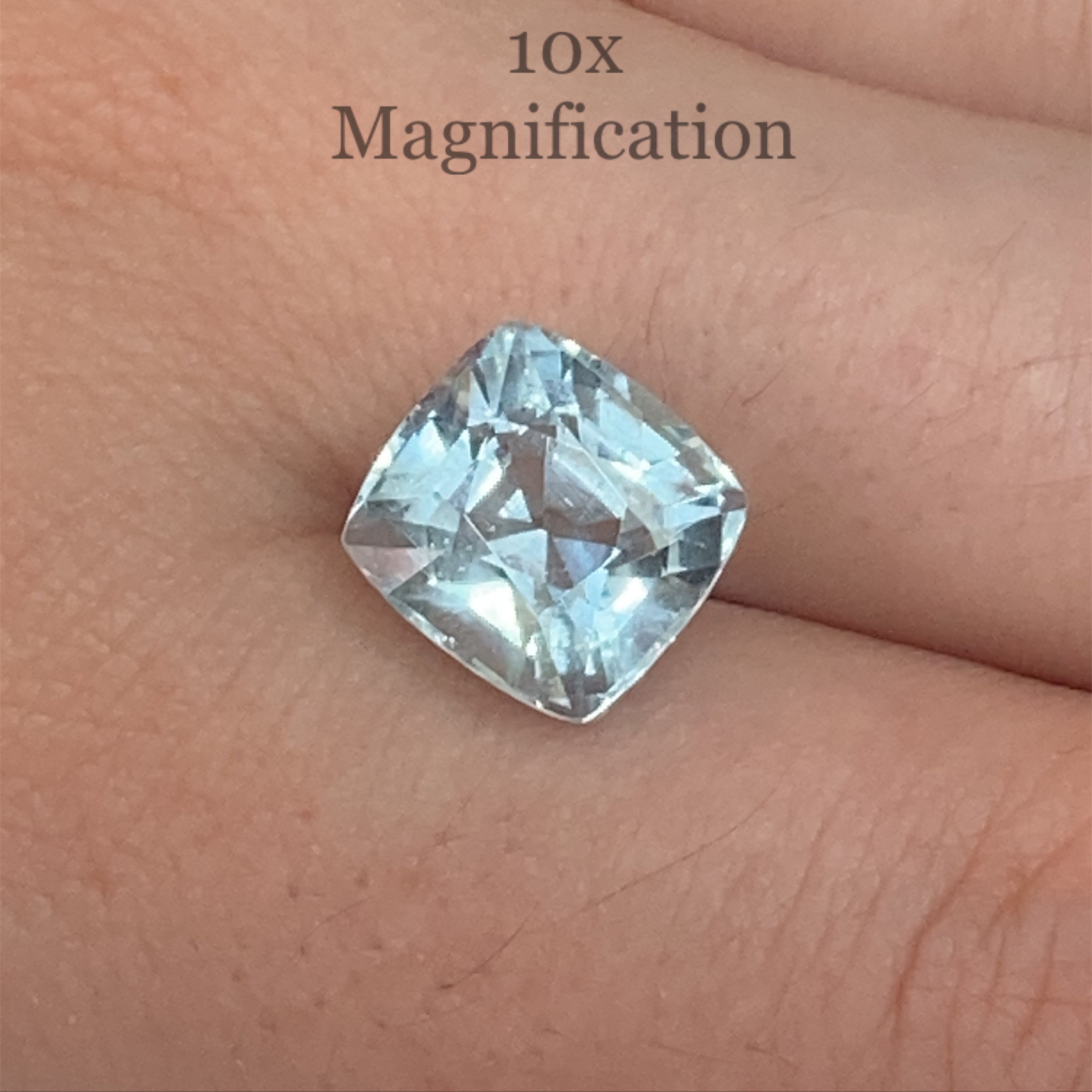 5.43ct Brazilian Cushion-Cut Aquamarine in Slightly Greenish Blue, Unheated Beryl Gemstone by SkyJems Canada