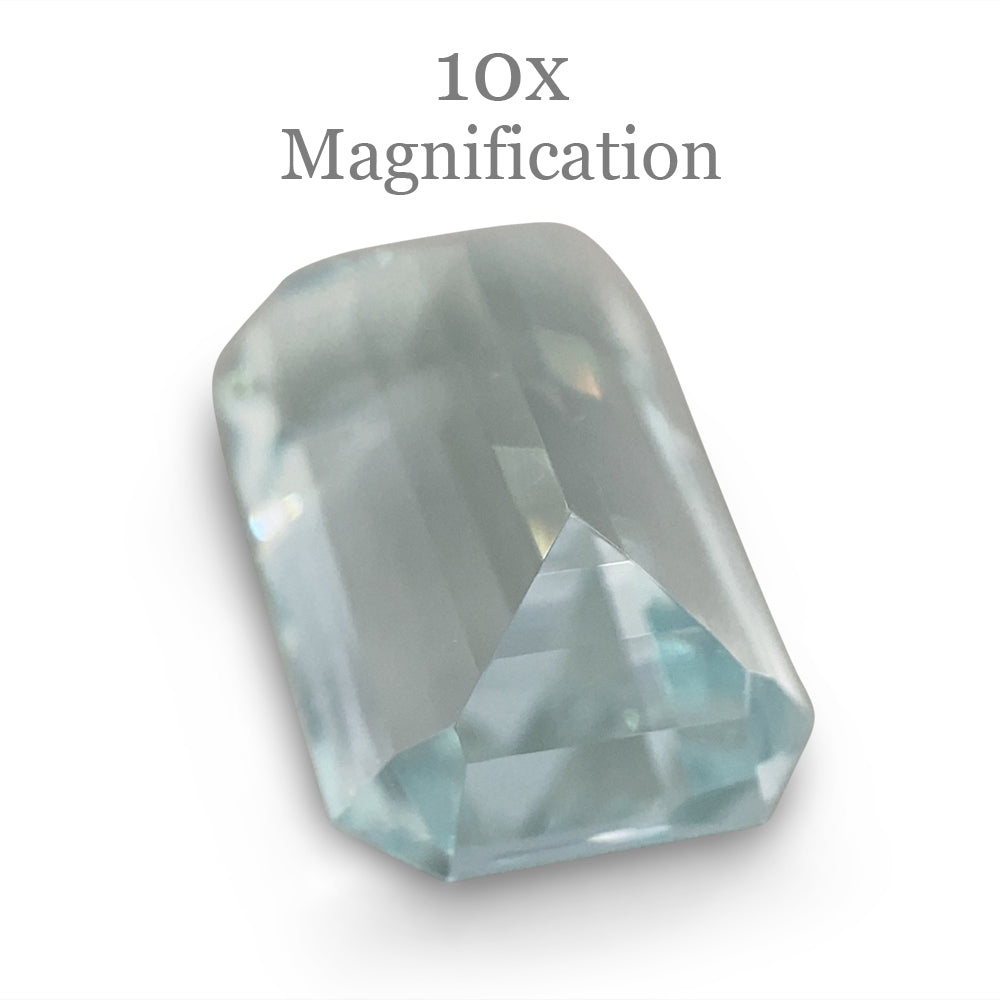 SkyJems 5.87ct Brazilian Aquamarine, vivid blue emerald-cut gemstone with exceptional clarity and brilliance