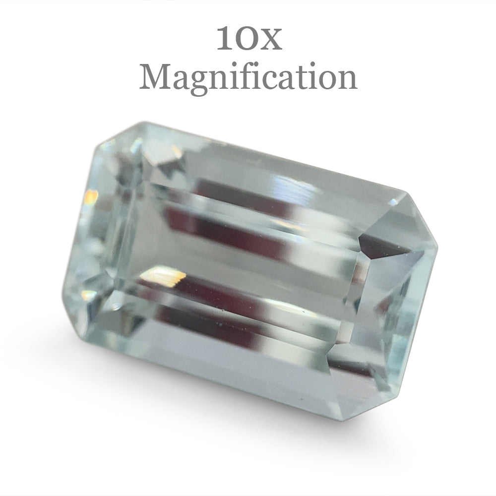 SkyJems 5.87ct Brazilian Aquamarine, vivid blue emerald-cut gemstone with exceptional clarity and brilliance