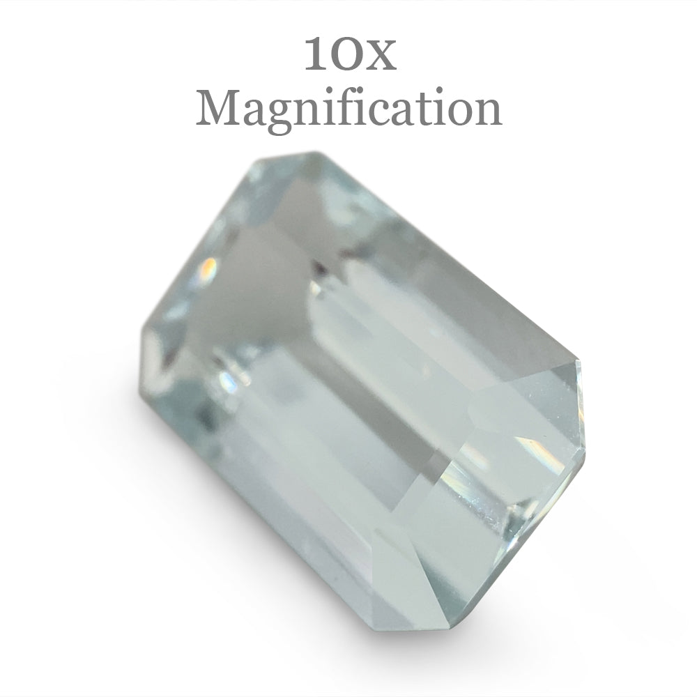 SkyJems 5.87ct Brazilian Aquamarine, vivid blue emerald-cut gemstone with exceptional clarity and brilliance