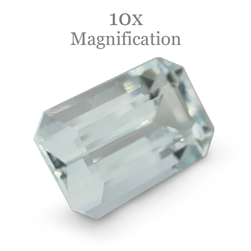 SkyJems 5.87ct Brazilian Aquamarine, vivid blue emerald-cut gemstone with exceptional clarity and brilliance