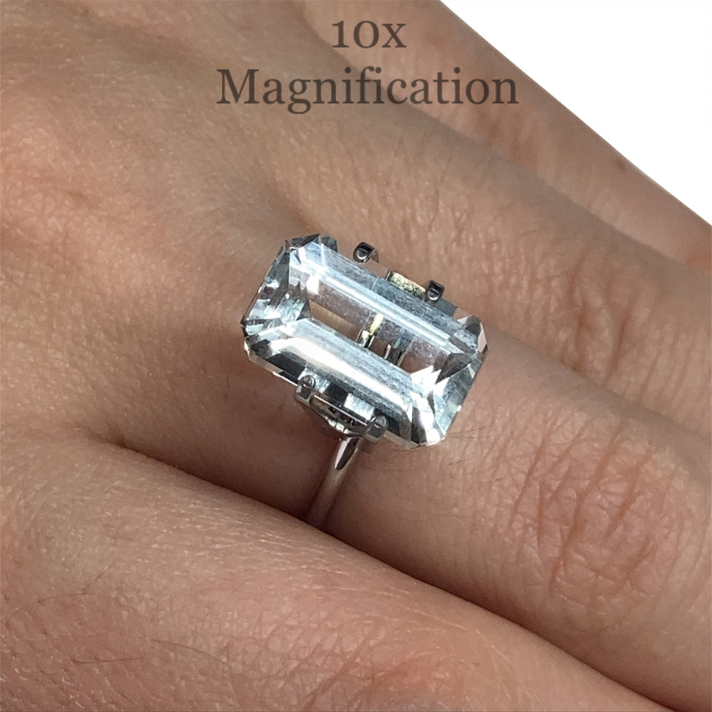 SkyJems 5.87ct Brazilian Aquamarine, vivid blue emerald-cut gemstone with exceptional clarity and brilliance