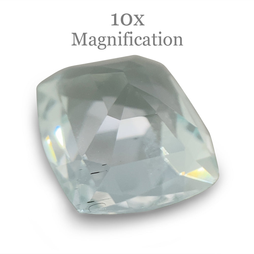 SkyJems 6.12ct Brazilian Cushion-Cut Aquamarine, soft blue-green beryl gemstone with exceptional clarity and brilliance