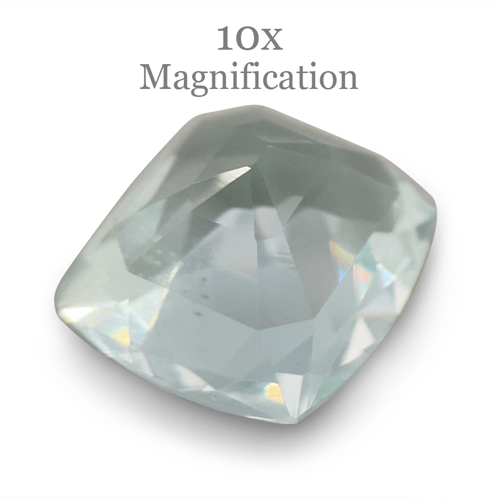 SkyJems 6.12ct Brazilian Cushion-Cut Aquamarine, pale blue beryl gemstone with subtle grey-green undertones