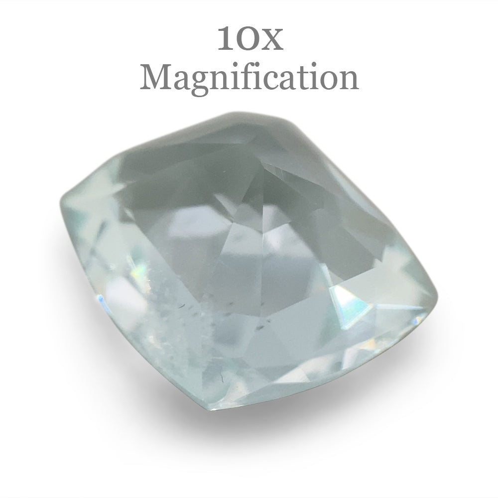 SkyJems 6.12ct Brazilian Cushion-Cut Aquamarine - Pale Blue Beryl Gemstone with Subtle Grey Undertones