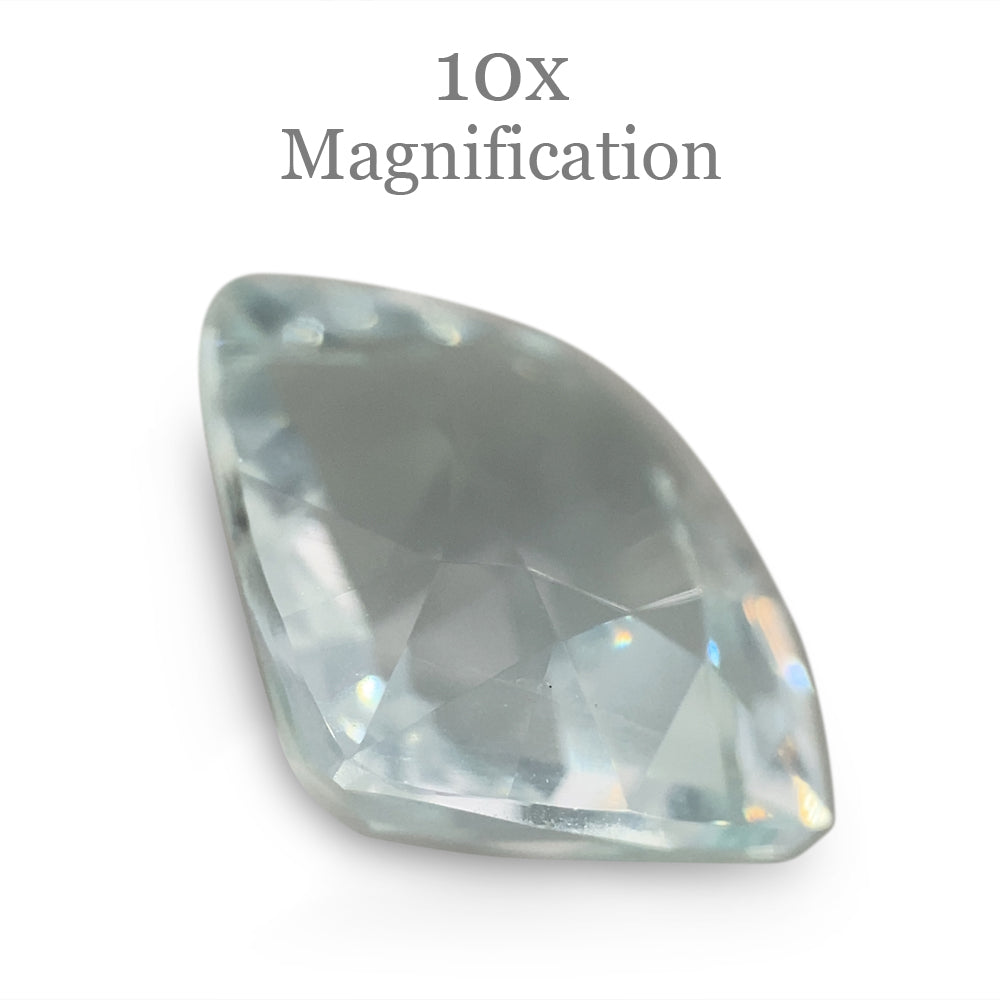 SkyJems 6.12ct Brazilian Cushion-Cut Aquamarine, pale blue beryl gemstone with subtle grey-green undertones