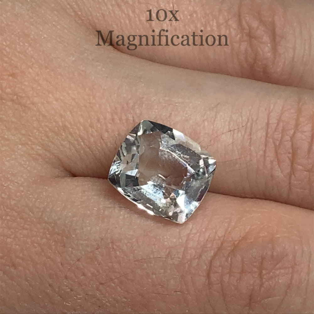 SkyJems 6.12ct Brazilian Cushion-Cut Aquamarine, pale blue beryl gemstone with subtle grey-green undertones