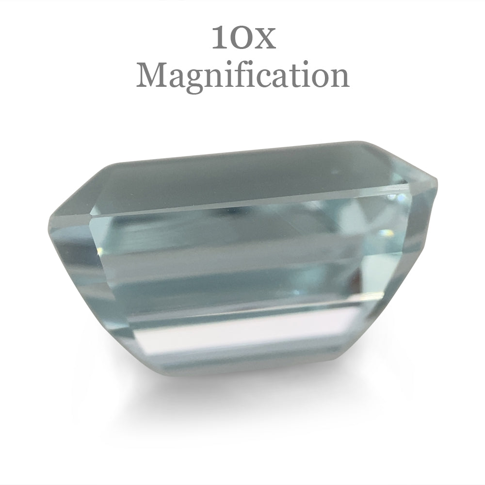 SkyJems 7.8ct Brazilian Aquamarine, very light blue emerald-cut gemstone, natural unheated beryl from premium gem collection