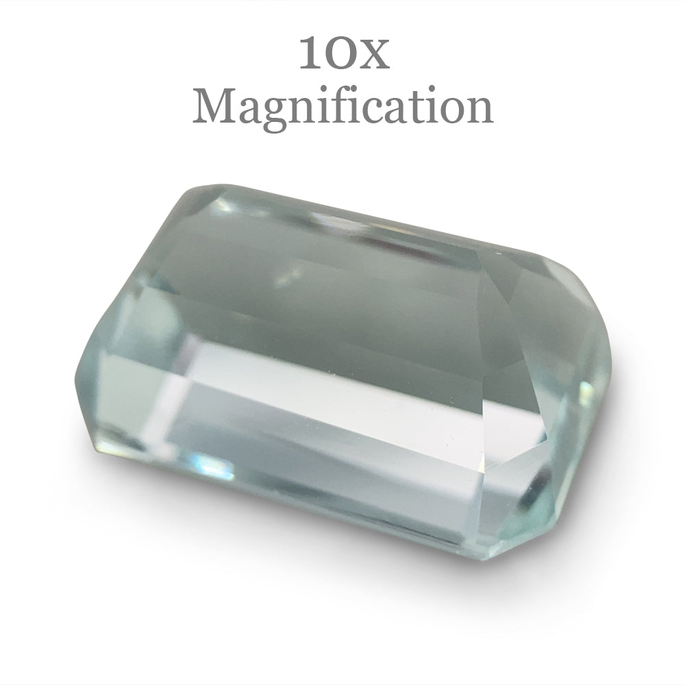SkyJems 7.8ct Brazilian Aquamarine, very light blue emerald-cut gemstone, natural unheated beryl from Brazil