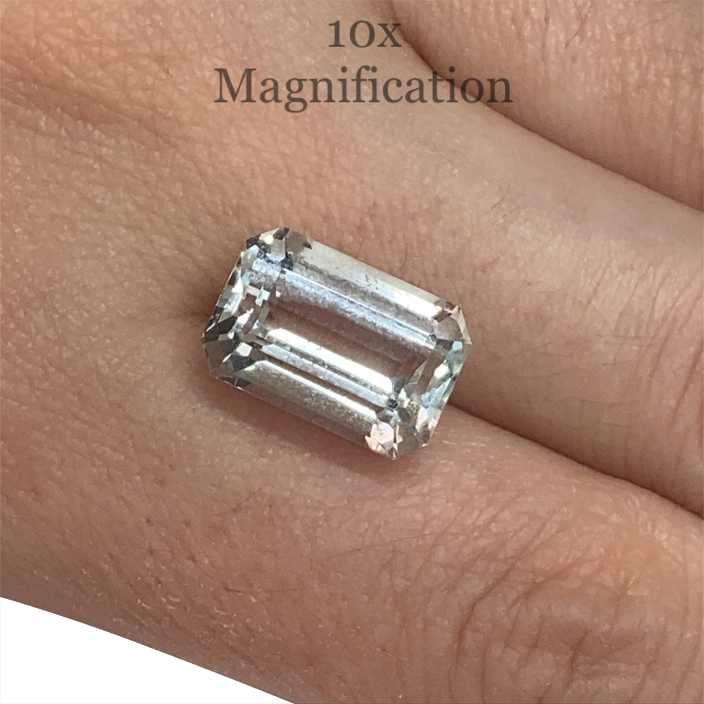 SkyJems 7.8ct Brazilian Aquamarine, very light blue emerald-cut gemstone, natural unheated beryl from Brazil