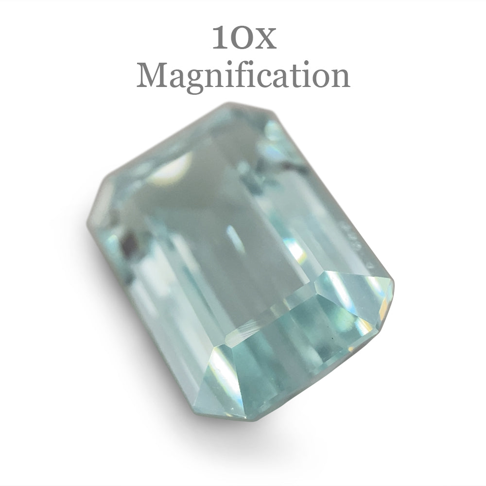 SkyJems 4.84ct Brazilian Aquamarine, pale blue emerald-cut gemstone, natural beryl with soft blue-green hue
