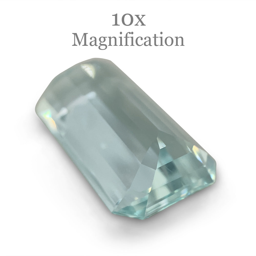 13.18ct Brazilian Blue Aquamarine Emerald Cut Gemstone by SkyJems, Unheated Natural Beryl Gem