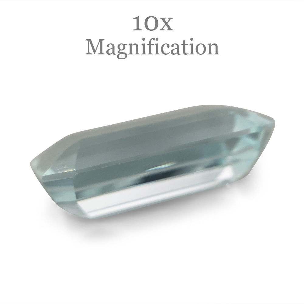 SkyJems 13.18ct Brazilian Aquamarine, vivid blue emerald-cut gemstone with exceptional clarity and brilliance