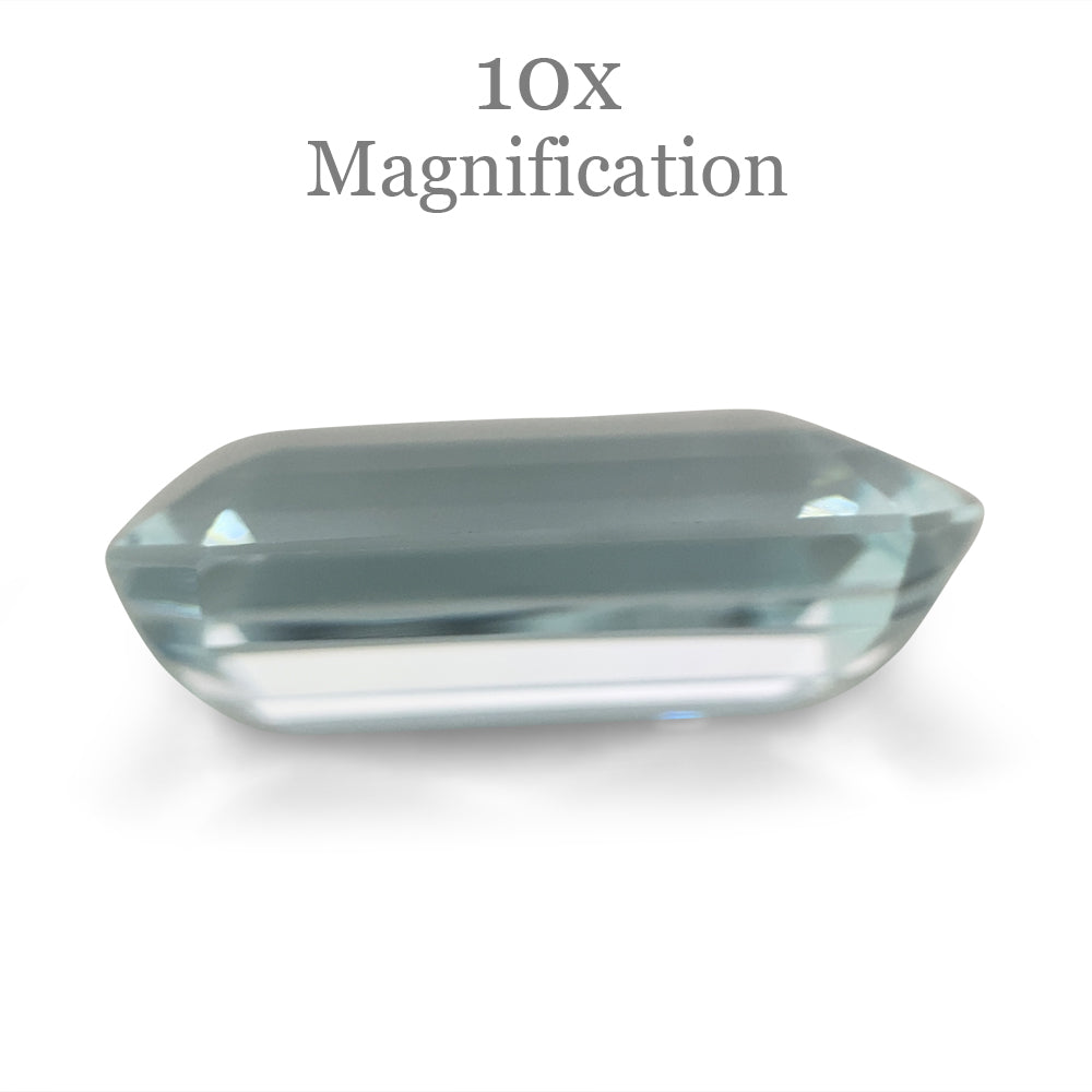 SkyJems 13.18ct Brazilian Aquamarine, vivid blue emerald-cut gemstone with exceptional clarity and brilliance