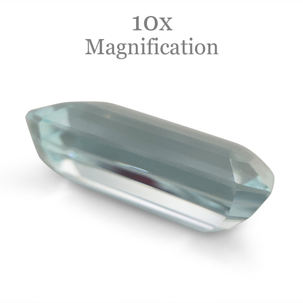 SkyJems 13.18ct Brazilian Aquamarine, vivid blue emerald-cut gemstone with exceptional clarity and light performance