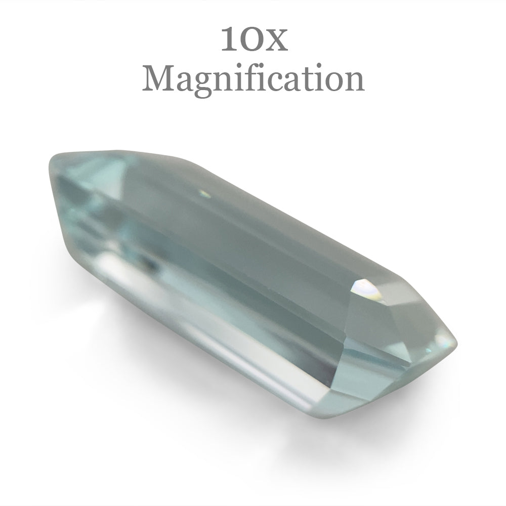 SkyJems 13.18ct Brazilian Aquamarine, vivid blue emerald-cut gemstone with exceptional clarity and brilliance