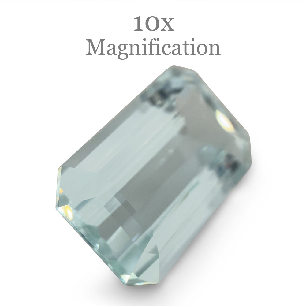 Stunning 13.18ct Brazilian Aquamarine, emerald-cut blue gemstone from SkyJems' premium loose stone collection