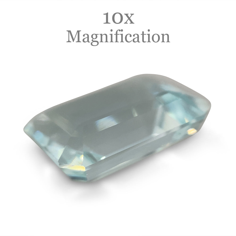 SkyJems 9.29ct Brazilian Aquamarine, light blue emerald-cut gemstone, natural unheated beryl from premium gem collection