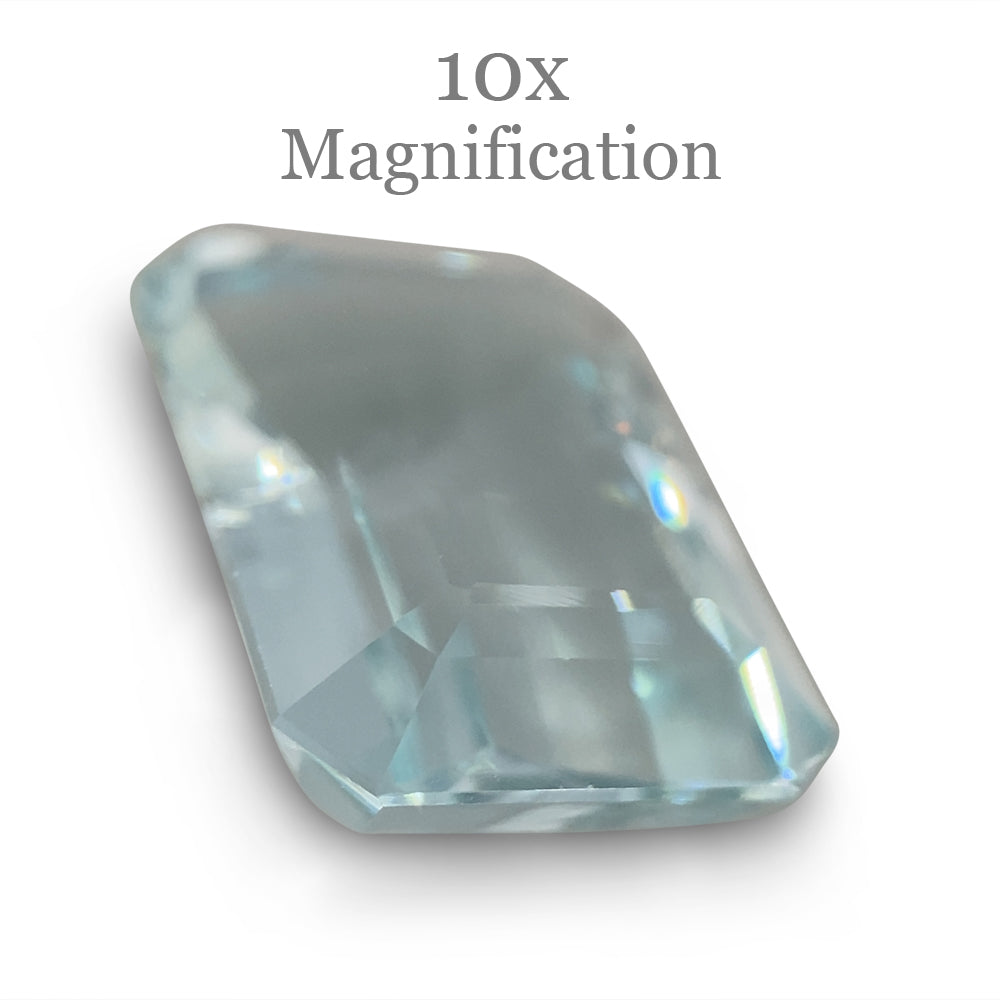 9.29ct Brazilian Aquamarine, light blue emerald cut gemstone from SkyJems' premium beryl collection