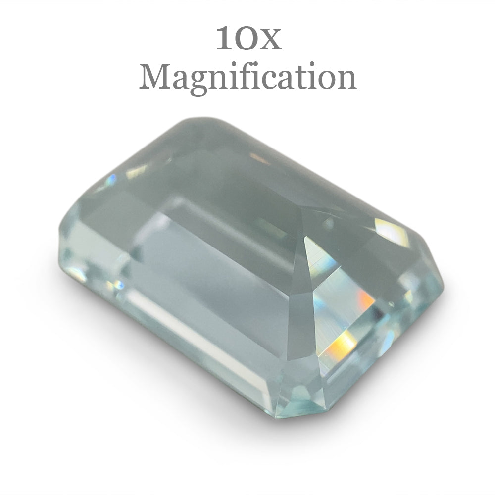 SkyJems 9.29ct Brazilian Aquamarine, light blue emerald-cut gemstone, natural unheated beryl from premium gem collection
