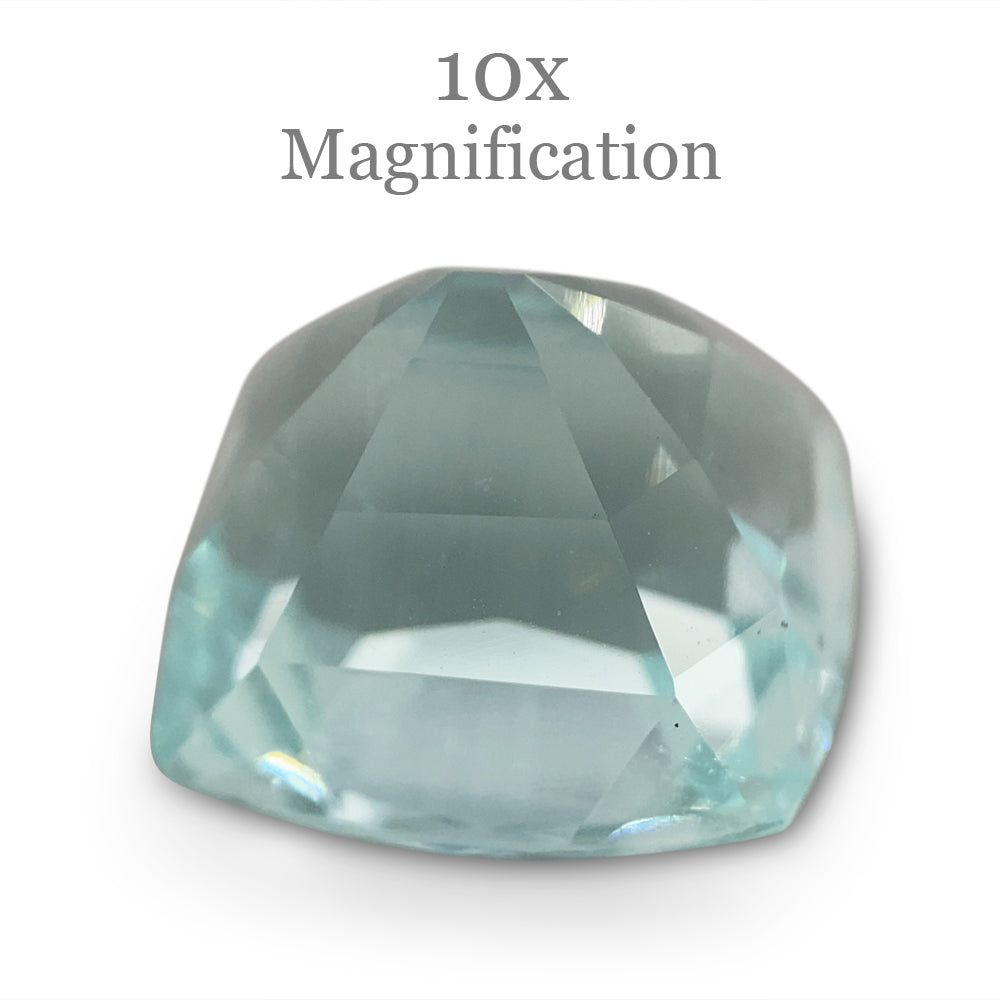 SkyJems 7.49ct Brazilian Cushion-Cut Aquamarine, soft blue-green beryl gemstone with exceptional clarity and light