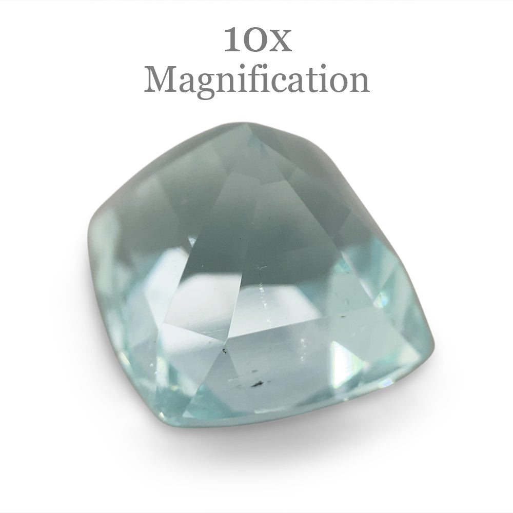 SkyJems 7.49ct Brazilian Cushion-Cut Aquamarine, soft blue-green beryl gemstone with exceptional clarity and light
