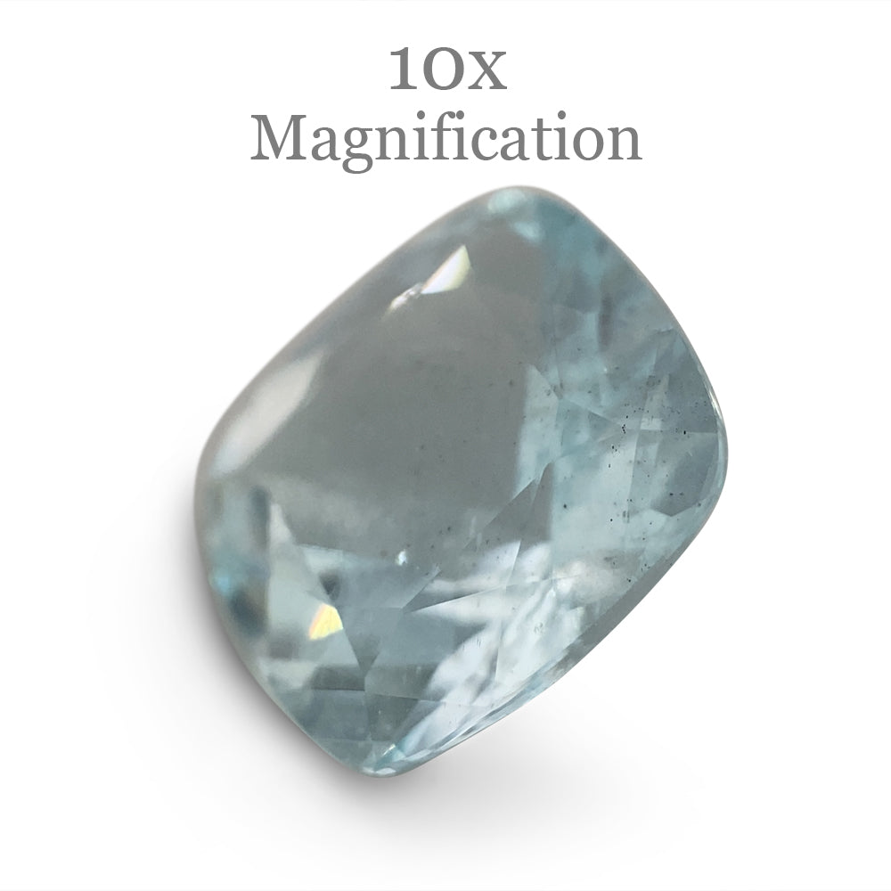 SkyJems 2.65ct Brazilian Blue Cushion Aquamarine Gemstone - Unheated Natural Beryl Loose Stone