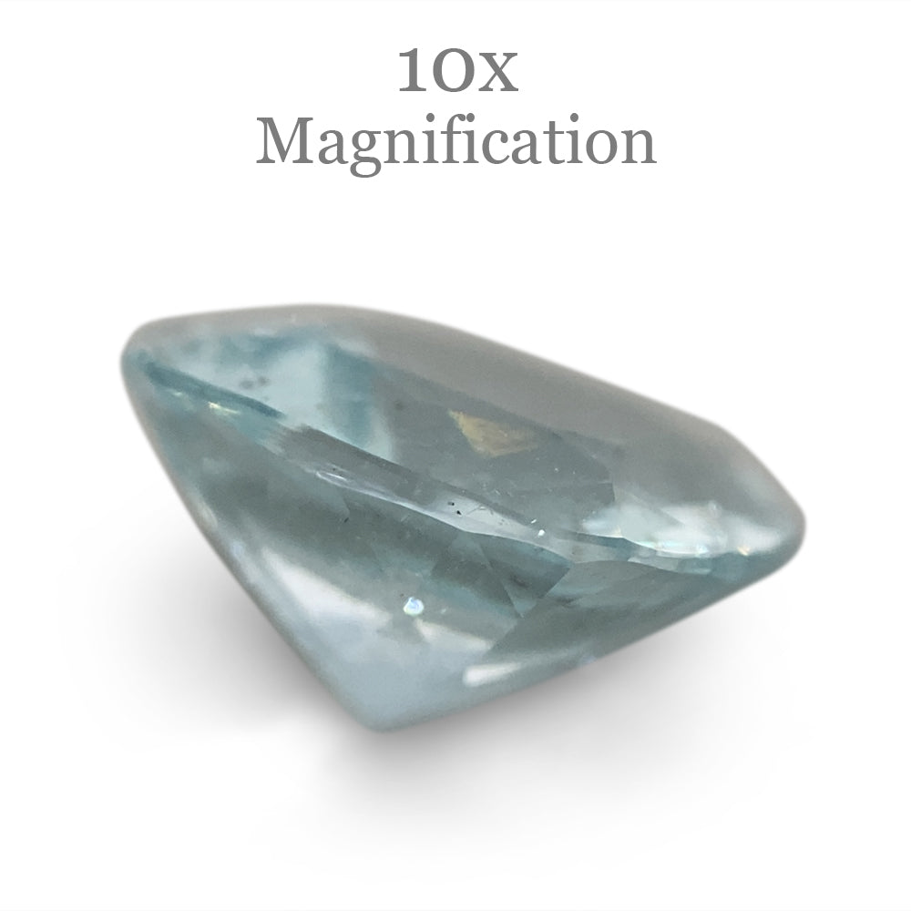 Lustrous 2.65ct Brazilian blue cushion-cut aquamarine from SkyJems, premium unheated beryl gemstone with soft azure brillianc