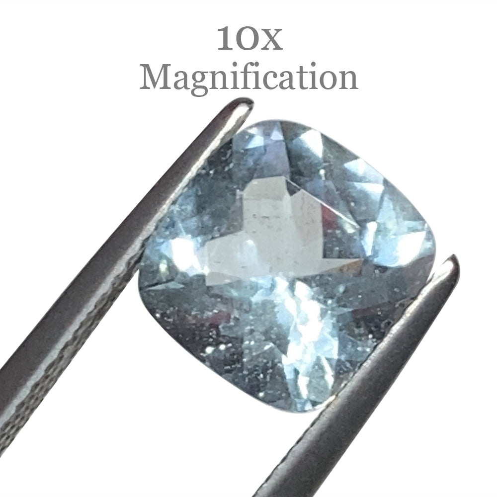 SkyJems 2.65ct Brazilian Blue Cushion Aquamarine - Unheated Natural Beryl Gemstone from Premium Collection