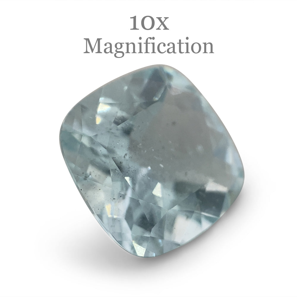 SkyJems 2.65ct Brazilian Blue Cushion Aquamarine - Unheated Natural Beryl Gemstone from Premium Collection