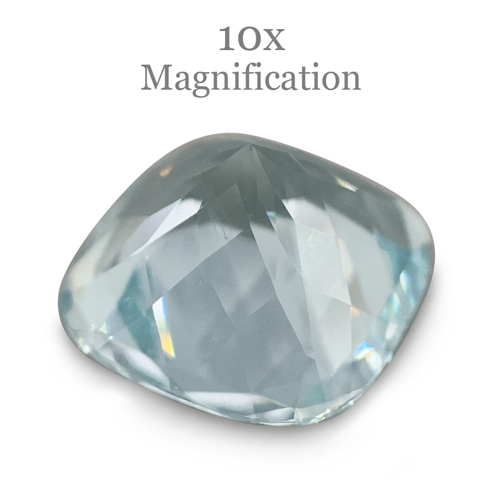 SkyJems 2.68ct Brazilian Blue Cushion Aquamarine - Unheated Natural Beryl Gemstone from Premium Gem Collection