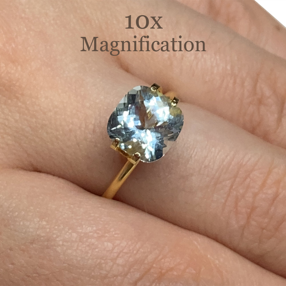SkyJems 2.68ct Brazilian Blue Cushion Aquamarine - Unheated Natural Beryl Gemstone from Premium Gem Collection