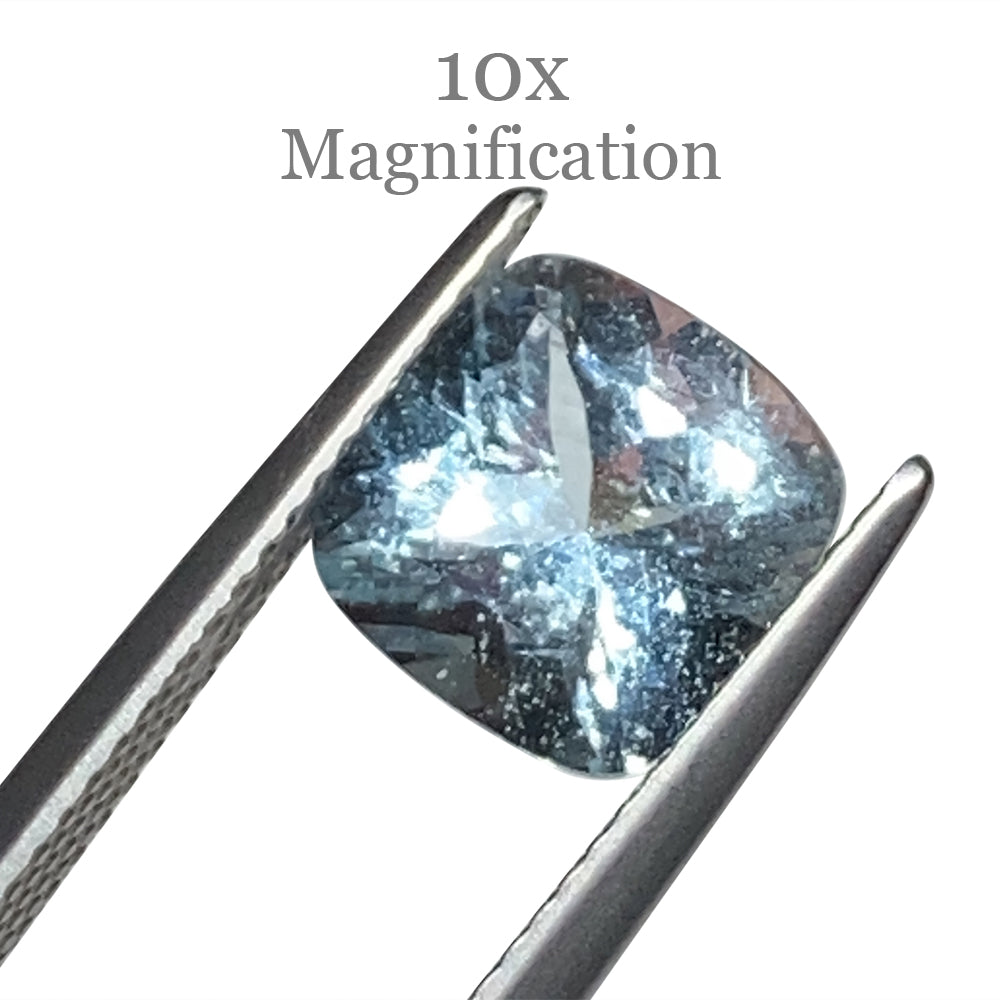 SkyJems 2.83ct Brazilian Blue Cushion Aquamarine Gemstone - Natural Unheated Mixed Cut Beryl