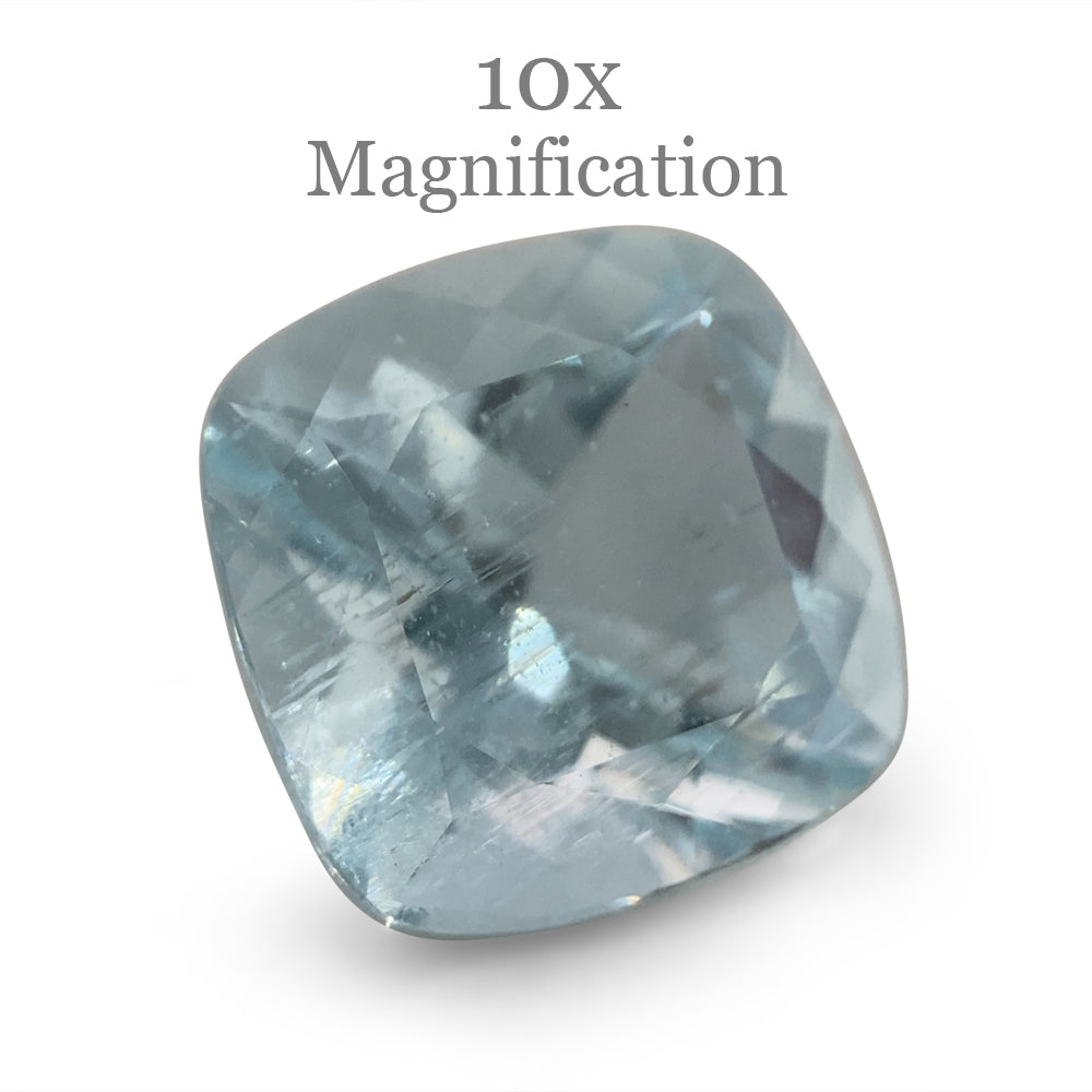 Stunning 2.83ct Brazilian Blue Aquamarine Cushion Cut Gemstone from SkyJems Rare Gem Collection