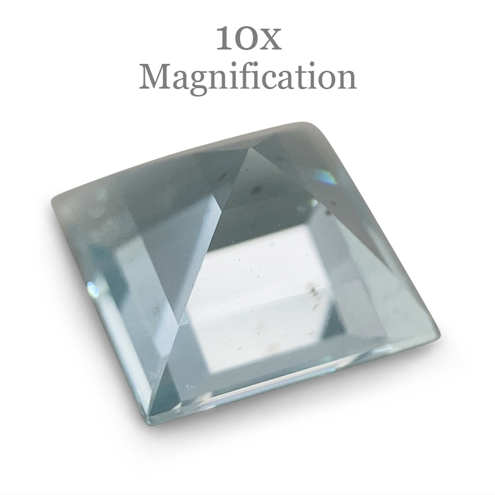 SkyJems 1.58ct Square Aquamarine: Vivid Blue Brazilian Beryl Gemstone, Step Cut, Unheated Collector's Gem