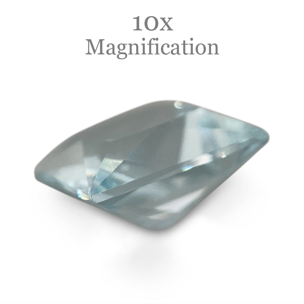 SkyJems 1.53ct Square Brazilian Blue Aquamarine Gemstone, Step Cut Beryl in Soft Azure Hue