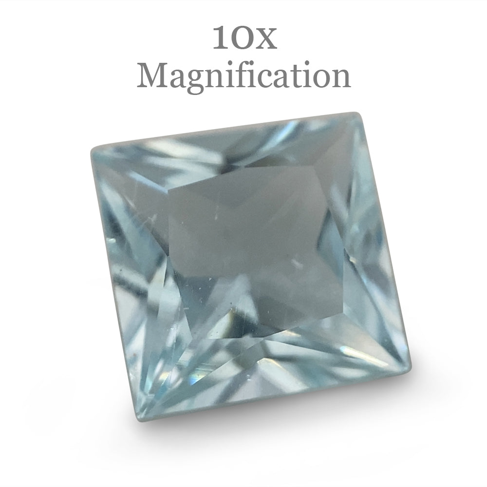 SkyJems 1.53ct Square Brazilian Blue Aquamarine Gemstone - Unheated Natural Step Cut Beryl