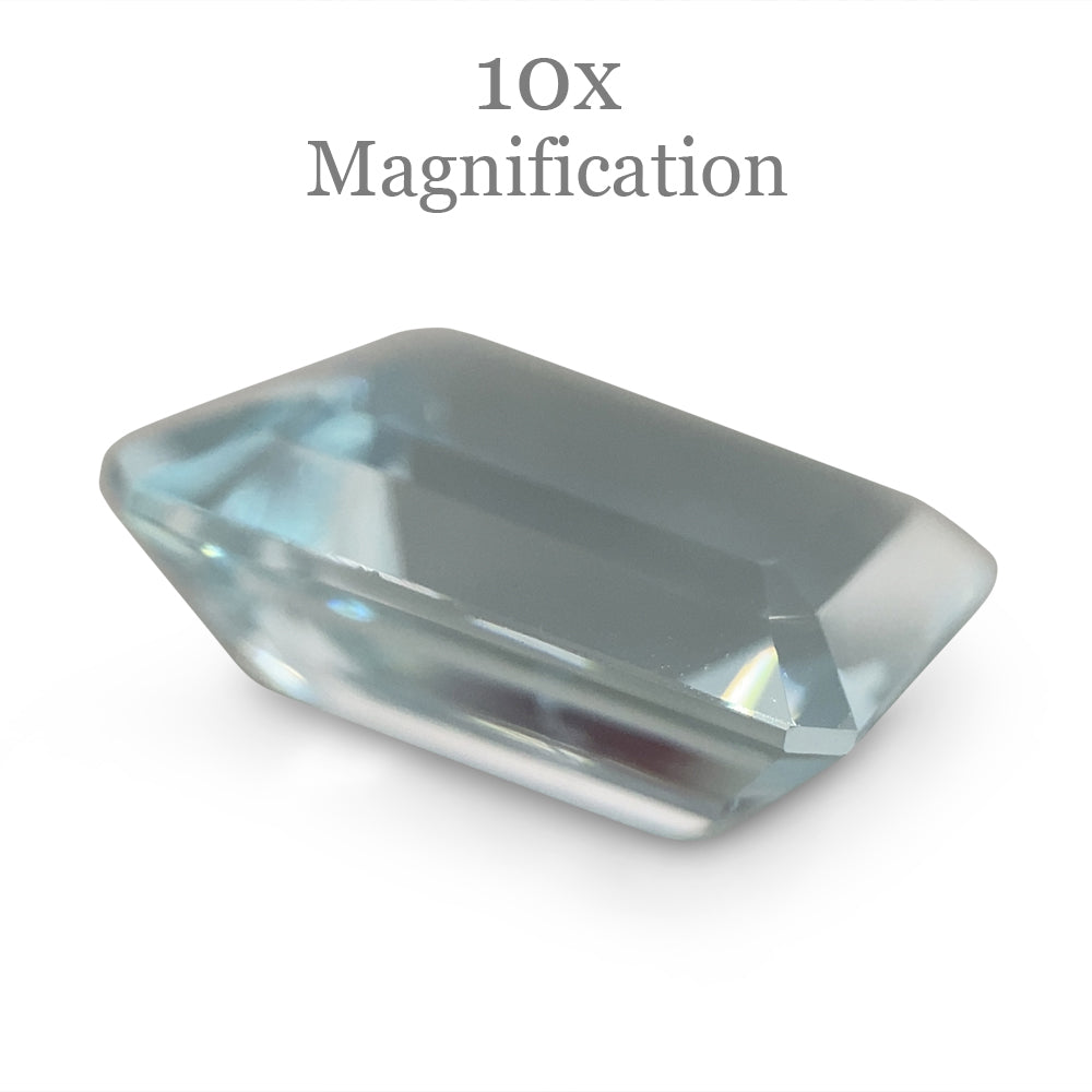 SkyJems 5.45ct Brazilian Blue Aquamarine, Emerald Cut Beryl Gemstone in Serene Step Cut Design