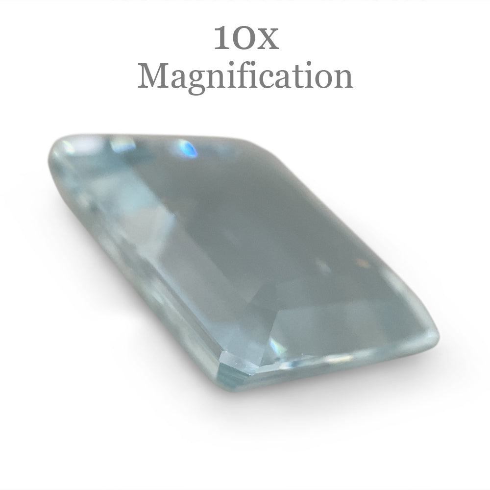 SkyJems 5.45ct Brazilian Blue Aquamarine, Emerald Cut Beryl Gemstone in Elegant Step Cut Design