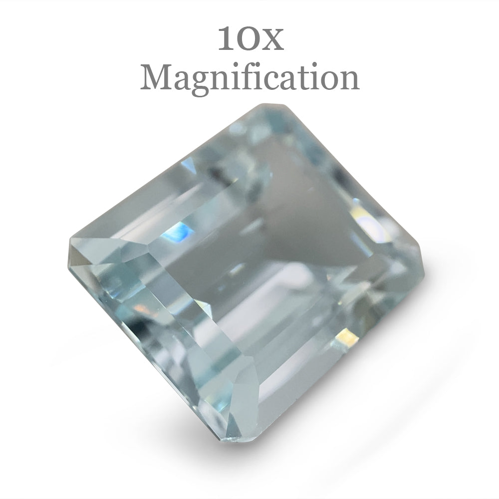 SkyJems 5.45ct Brazilian Blue Aquamarine, Emerald Cut Beryl Gemstone with Elegant Step Cut Design