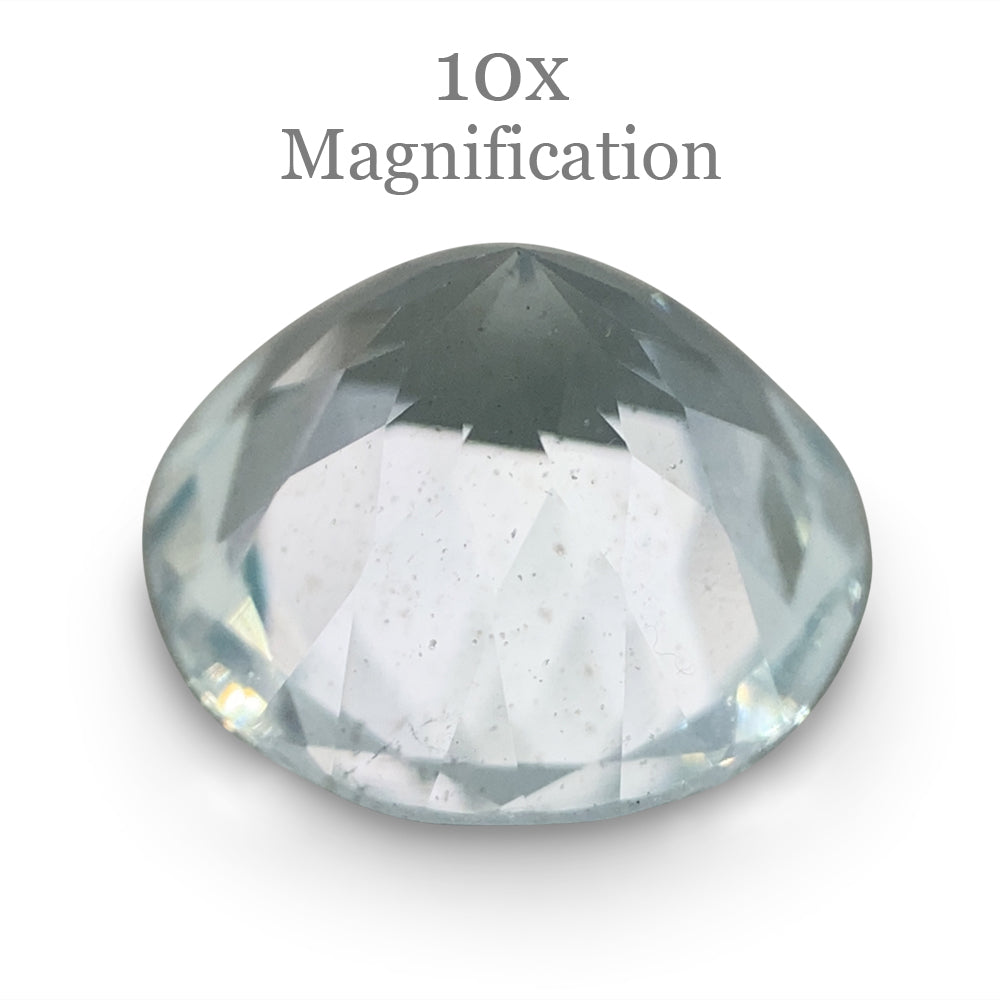 SkyJems 1.69ct Round Blue Aquamarine from Brazil, precision mixed-cut gemstone with exceptional clarity and brilliance