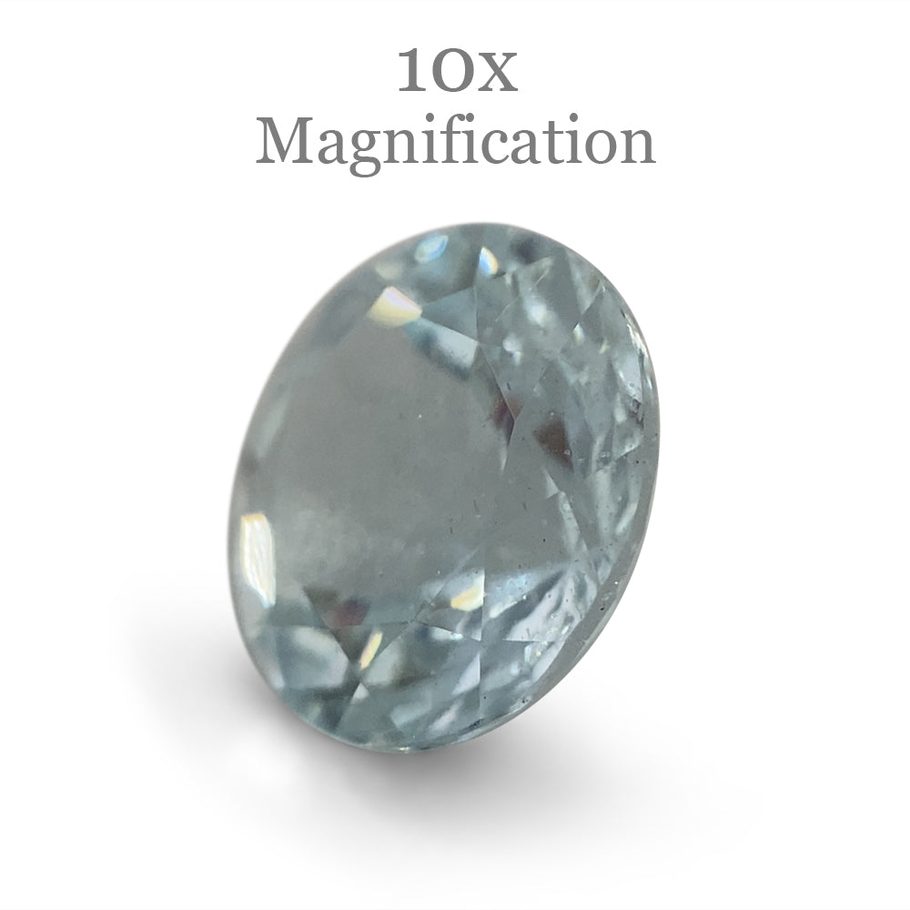 Brilliant blue round aquamarine from Brazil, 1.69ct mixed cut gemstone by SkyJems Canadian gem specialists