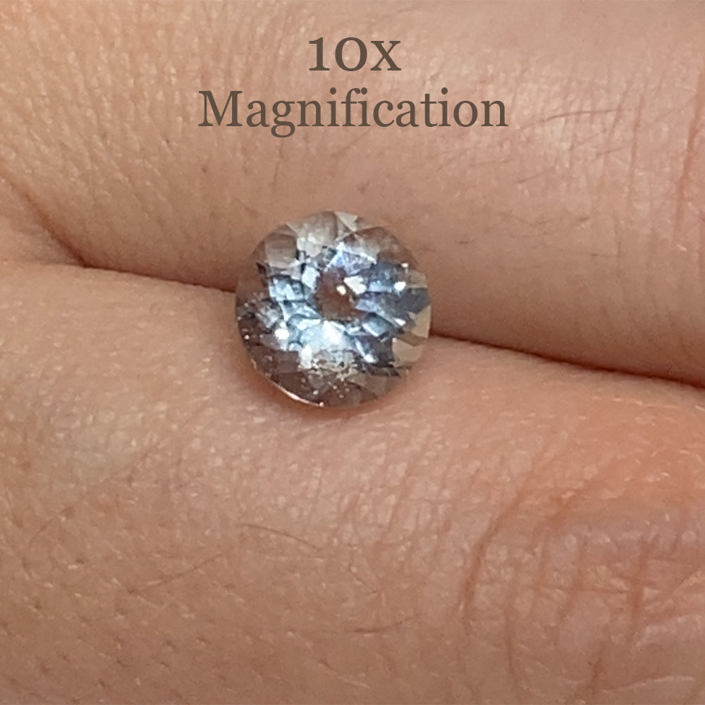SkyJems 1.69ct Round Blue Aquamarine from Brazil, precision mixed-cut gemstone with brilliant light blue hue