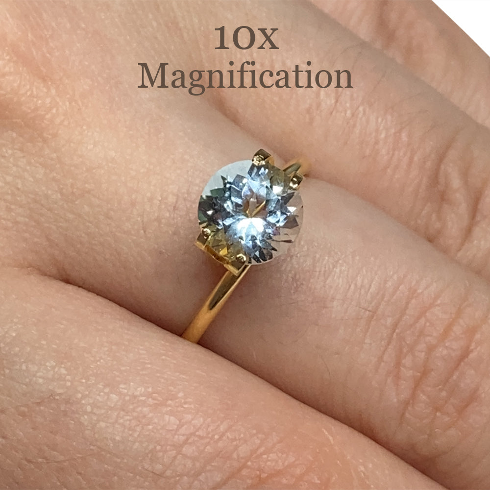 SkyJems 1.69ct Round Brazilian Blue Aquamarine Gemstone, Natural Unheated Beryl from Premium Gem Collection