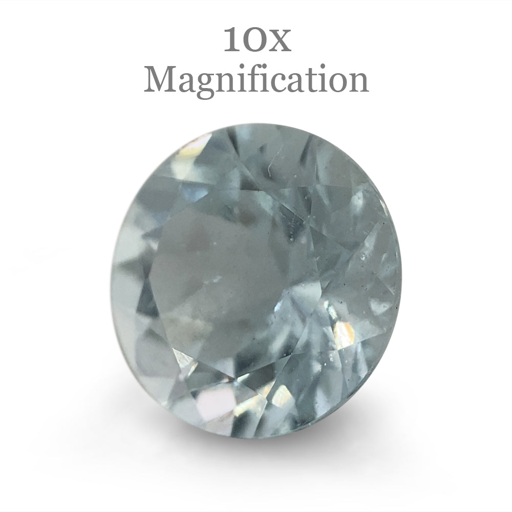 SkyJems 1.69ct Round Blue Aquamarine from Brazil, Mixed Cut Beryl Gemstone for Fine Jewelry
