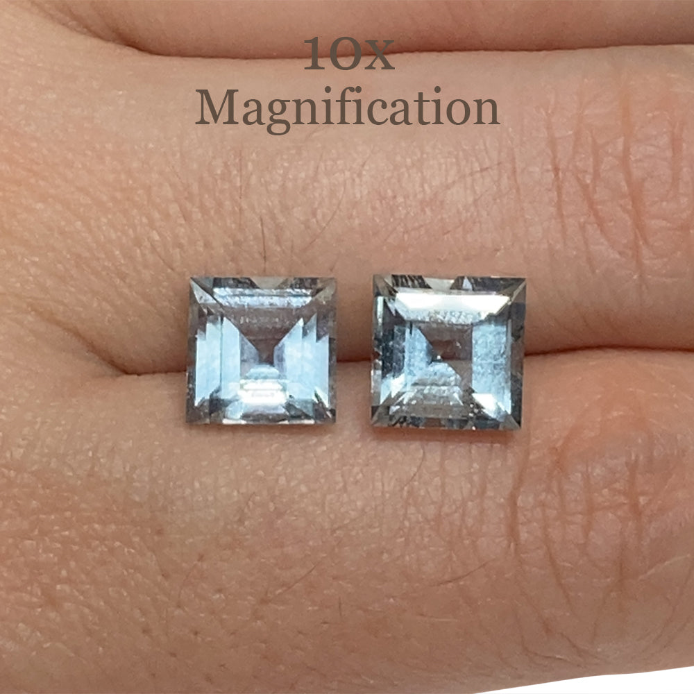 5.2ct Square Aquamarine Pair - Skyjems Wholesale Gemstones