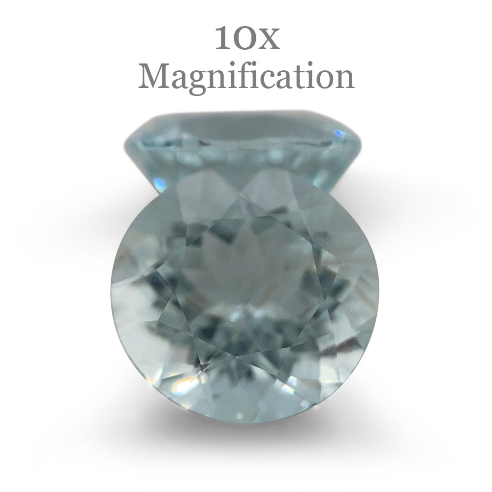 SkyJems 3.36ct Round Blue Aquamarine Pair from Brazil, precision-matched Mixed Cut gemstones for fine jewelry