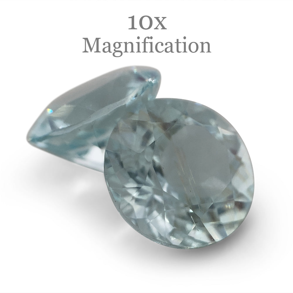 SkyJems 3.36ct Round Blue Aquamarine Pair from Brazil, Mixed Cut Matching Gemstones for Fine Jewelry