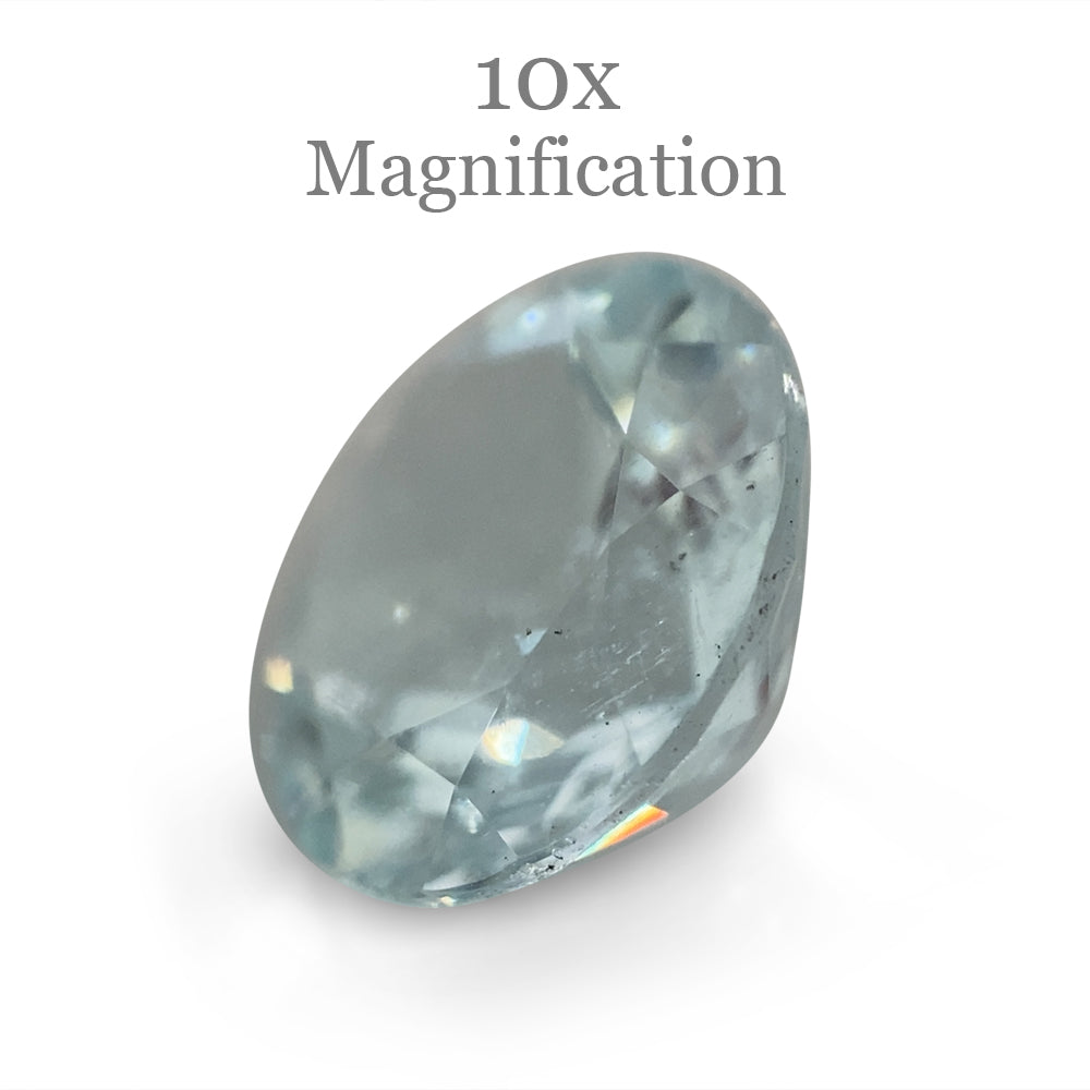 SkyJems 1.72ct Round Blue Aquamarine from Brazil, Mixed Cut Beryl Gemstone for Fine Jewelry