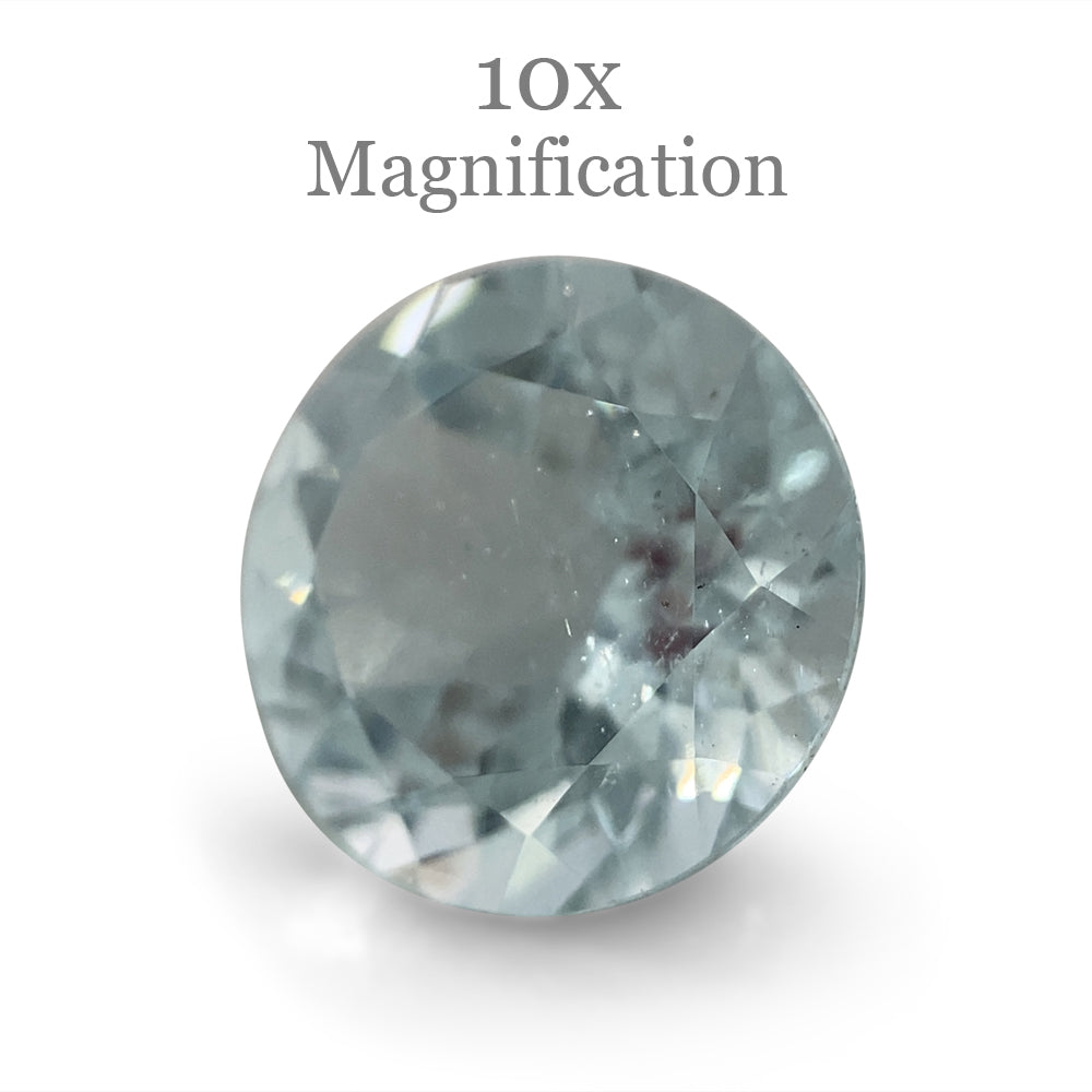 SkyJems 1.72ct Round Blue Aquamarine from Brazil, Mixed Cut Beryl Gemstone for Fine Jewelry
